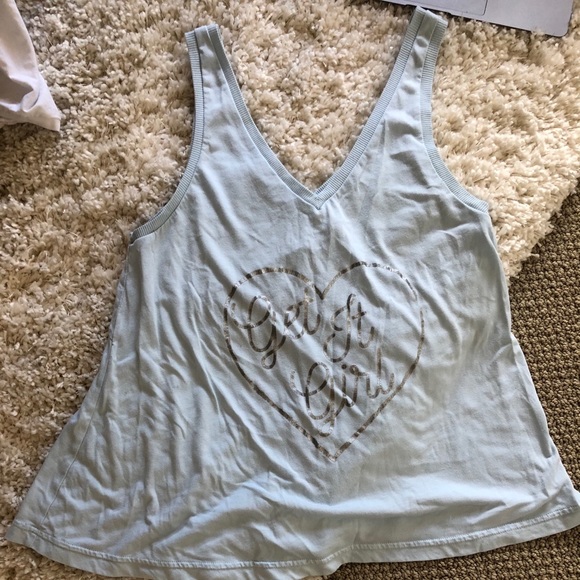 Blue graphic tank top - Picture 1 of 2